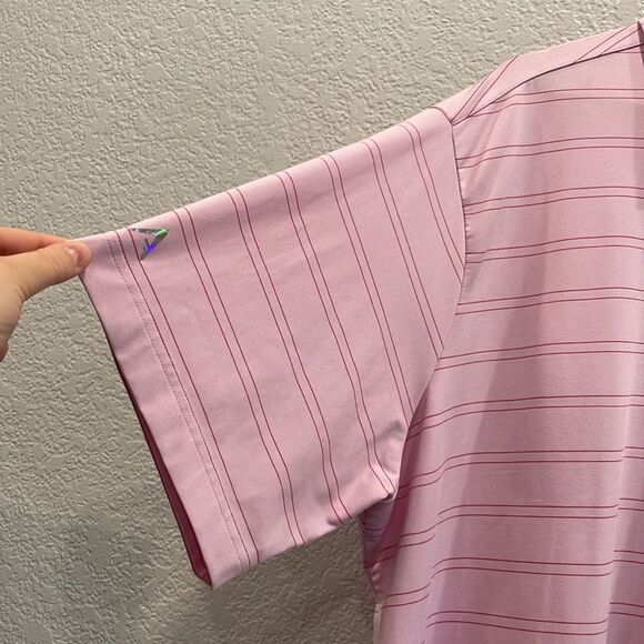 Antigua Montigo Pink with Red Stripes Athletic Golf Polo Size XXL - Picture 2 of 7